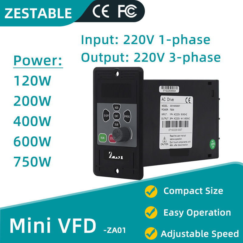Vfd 0.75Kw Mini Inverter - Economical Mini VFD Variable Frequency Drive